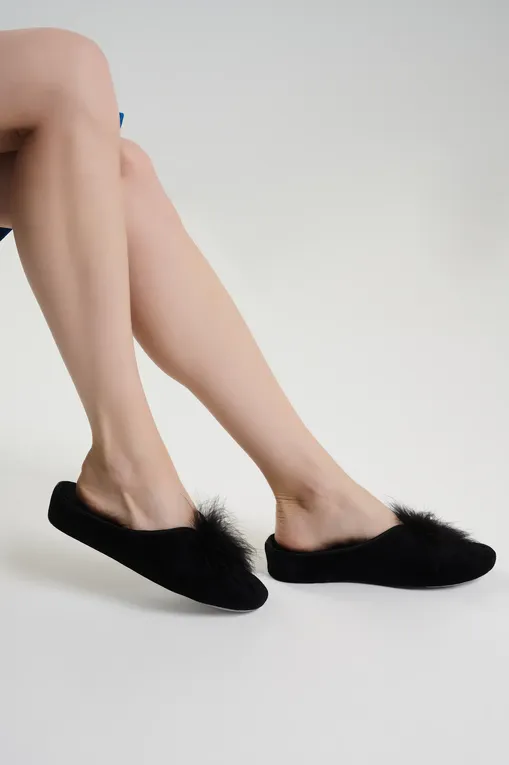 Тапочки Jaimies Nathalia plume NOIR