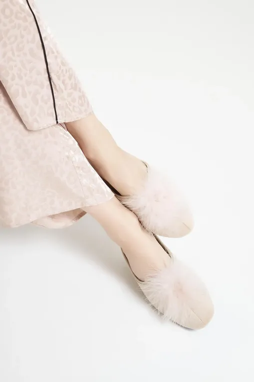 Тапочки Jaimies Nathalia plume vison
