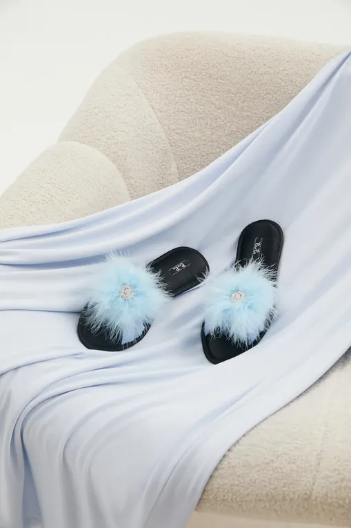 Тапочки Petit Pas FUR015 голубой