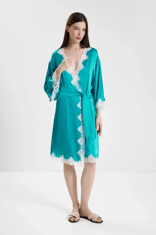 Халаты Carine Gilson PG0962DS Emeraude / Naturel