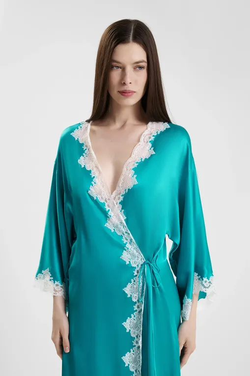 Халаты Carine Gilson PG0962DS Emeraude / Naturel