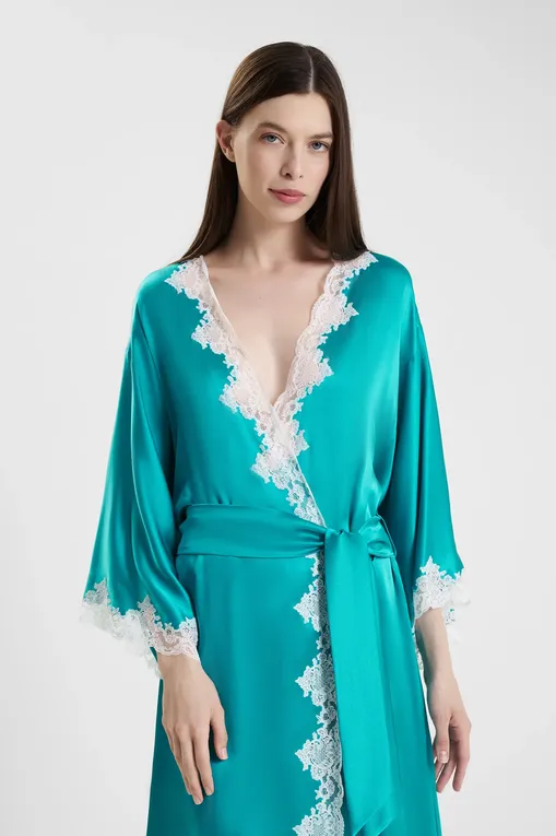 Халаты Carine Gilson PG0962DS Emeraude / Naturel