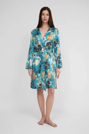 Luna di Seta VLST61047 S256 TURQUOISE FLOWERS