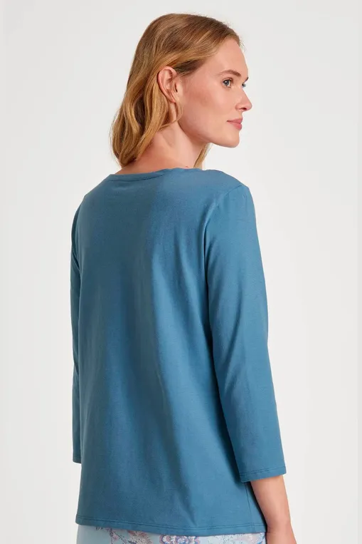 Лонгсливы Calida 15234 370 blue coton