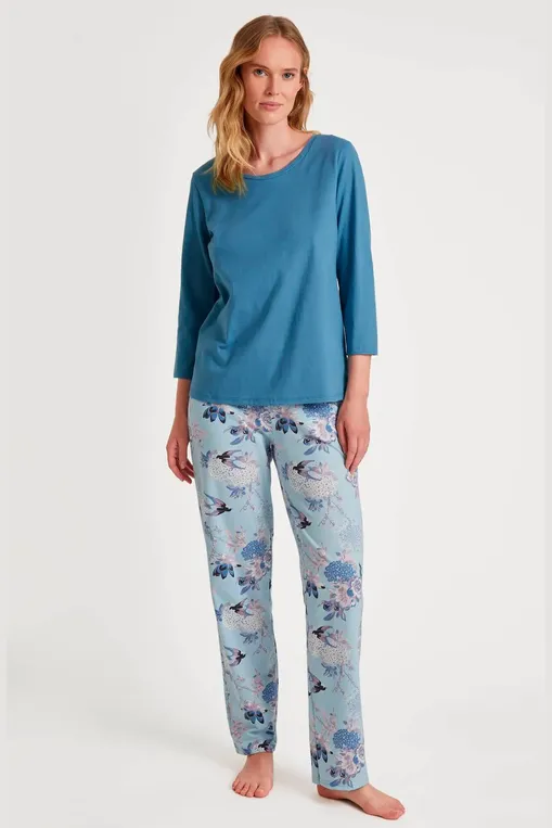 Лонгсливы Calida 15234 370 blue coton