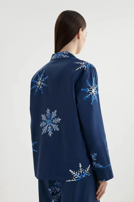 Лонгсливы CYBERJAMMIES 5130 NAVY SNOWFLAKE PRINT