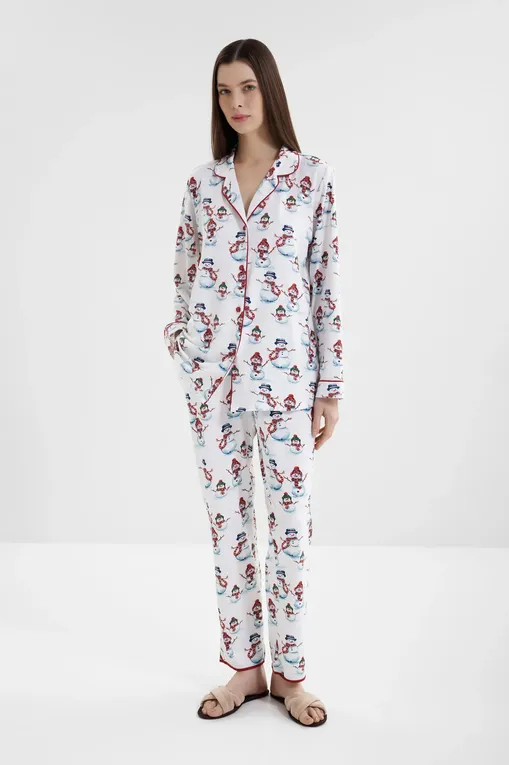 Лонгсливы CYBERJAMMIES 5136 RED SNOWMAN PRINTED JERSEY