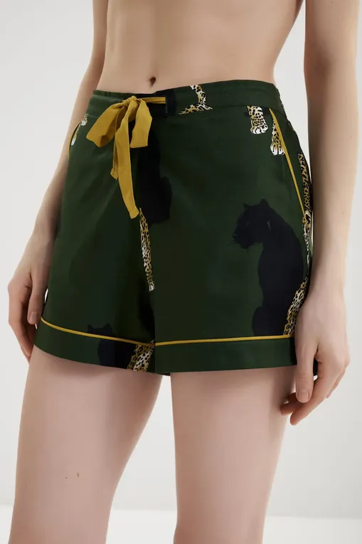Шорты домашние CYBERJAMMIES 5003 GREEN LEOPARD PRINT