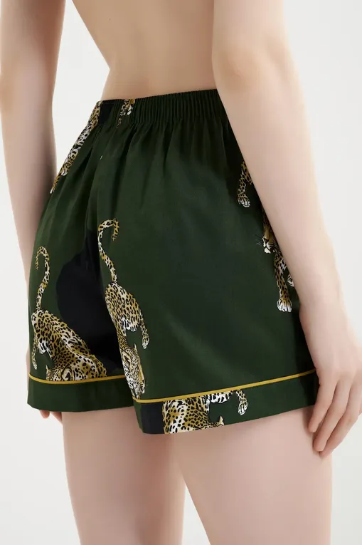Шорты домашние CYBERJAMMIES 5003 GREEN LEOPARD PRINT