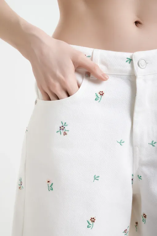 Шорты Mc2 Saint Barth ANN DENIM FLOWERS 10 EMB