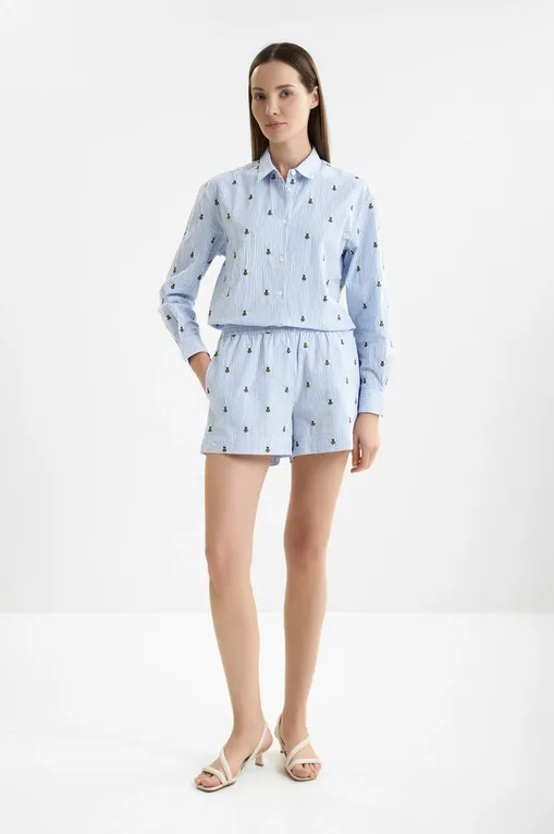 Шорты Mc2 Saint Barth MEAVE_PL SEERSUCKER STRIPES BEE 17 EMB