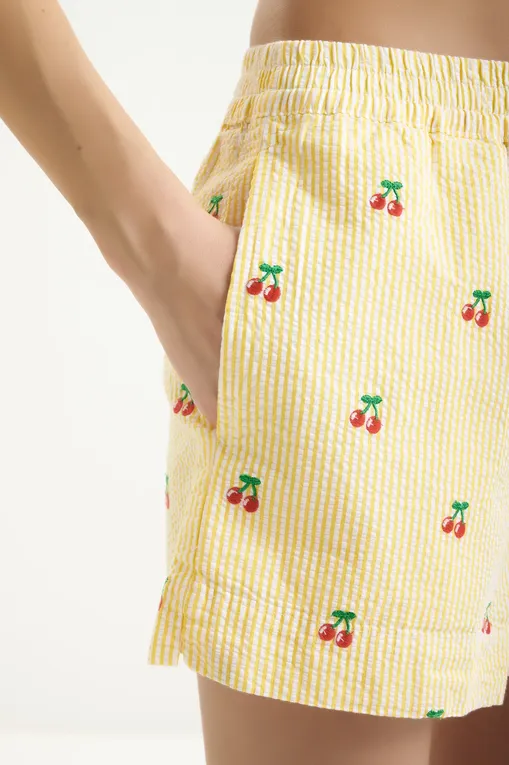 Шорты Mc2 Saint Barth MEAVE_PL SEERSUCKER STRIPES CHERRY 92 EMB