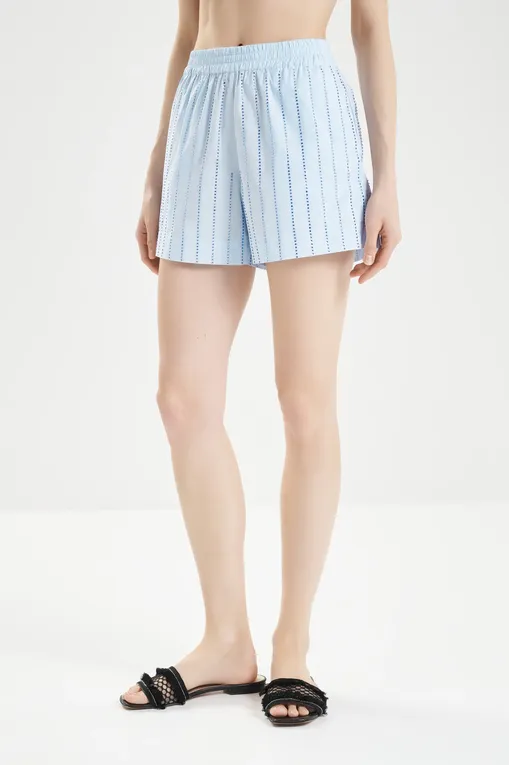 Шорты домашние Mc2 Saint Barth MEAVE POPELINE STRASS STRIPES 31