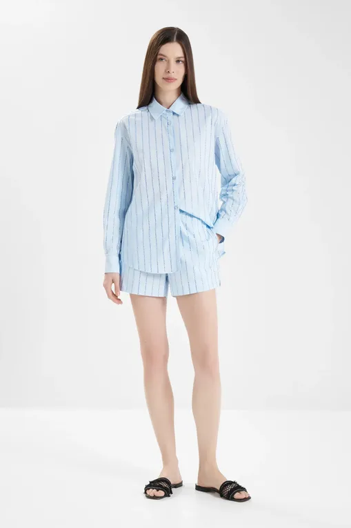 Шорты домашние Mc2 Saint Barth MEAVE POPELINE STRASS STRIPES 31