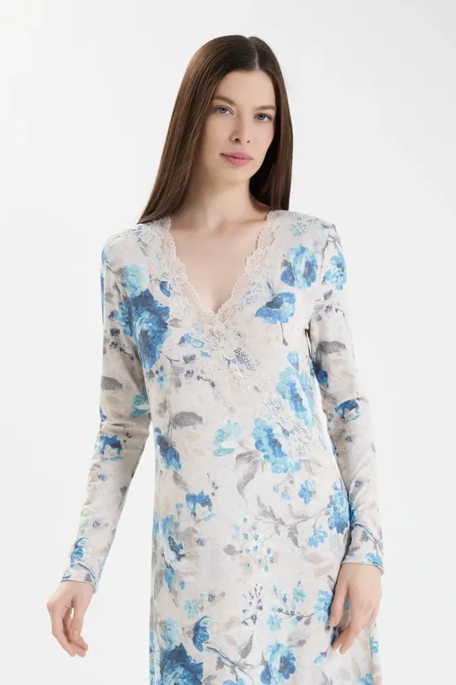 Сорочки Gianantonio A. Paladini W55NC02/L NOEMI/L 660 FIORE DENIM/P.BEIGE