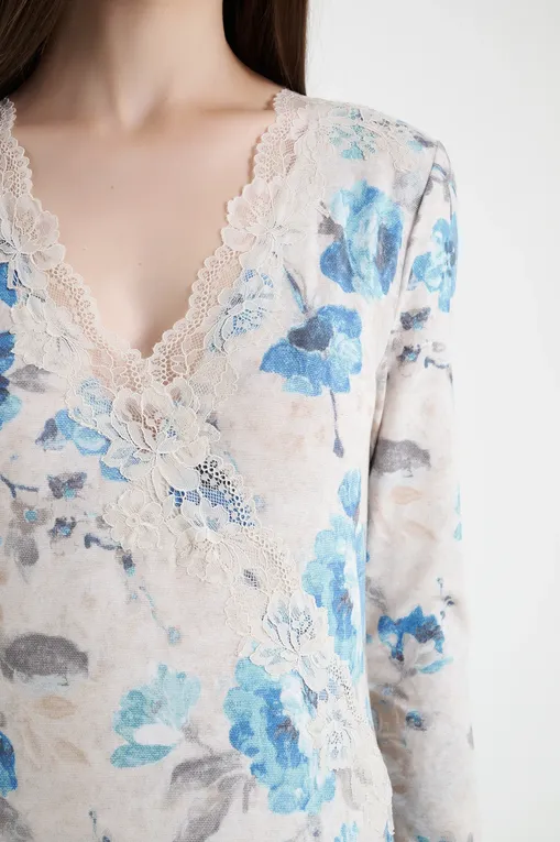 Сорочки Gianantonio A. Paladini W55NC02/L NOEMI/L 660 FIORE DENIM/P.BEIGE