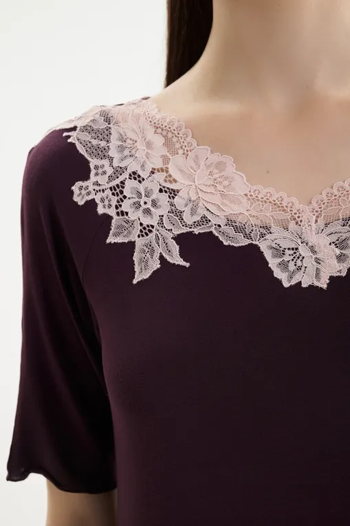 Сорочки Gianantonio A. Paladini W55SC06/M SAMIRA_MC/M 529 AUBERGINE/P.ROSA