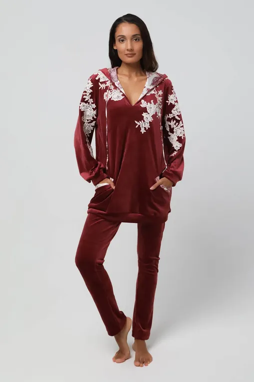 Пижамы Marjolaine 5PIX5502 5602 Bourgogne/Ivoire