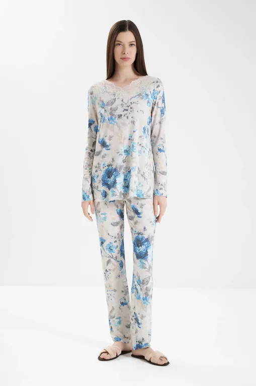 Пижамы Gianantonio A. Paladini W55NP01 NANCY 660 FIORE DENIM/P.BEIGE