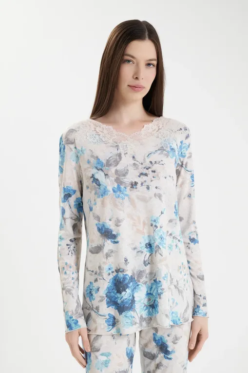 Пижамы Gianantonio A. Paladini W55NP01 NANCY 660 FIORE DENIM/P.BEIGE