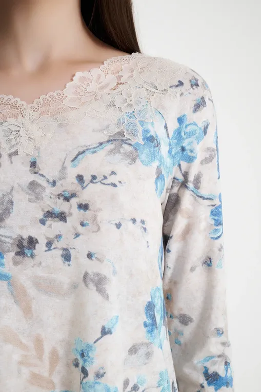 Пижамы Gianantonio A. Paladini W55NP01 NANCY 660 FIORE DENIM/P.BEIGE