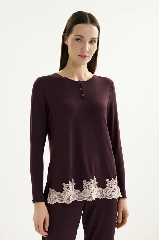 Пижамы Gianantonio A. Paladini W55SP03 SIBILLA 529 AUBERGINE/P.ROSA