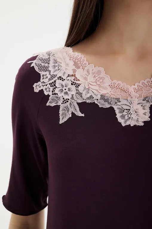 Пижамы Gianantonio A. Paladini W55SP05 STELLA_MC 529 AUBERGINE/P.ROSA