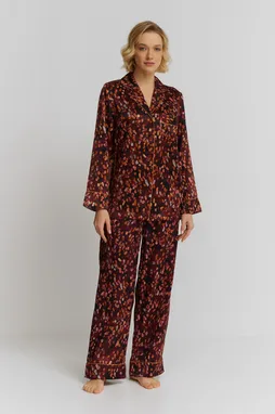 Luna di Seta VLST61109 S524 BURGUNDY NATURE PRINT