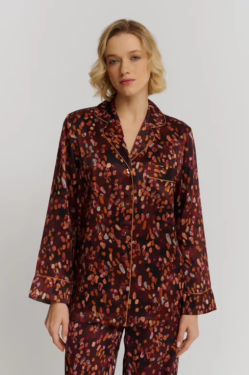 Пижамы Luna di Seta VLST61109 S524 BURGUNDY NATURE PRINT