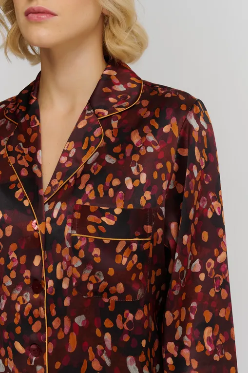 Пижамы Luna di Seta VLST61109 S524 BURGUNDY NATURE PRINT