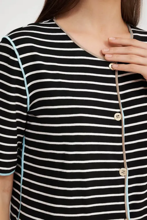 Пижамы Gianantonio A. Paladini S45RP01 ROBYN 901 NERO/RIGA PANNA