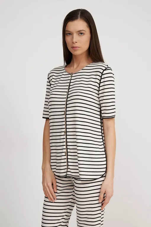 Пижамы Gianantonio A. Paladini S45RP01 ROBYN 192 PANNA/RIGA NERA