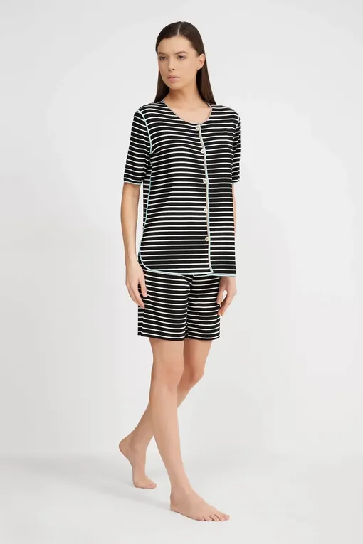 Пижамы Gianantonio A. Paladini S45RP02 ROSA 901 NERO/RIGA PANNA