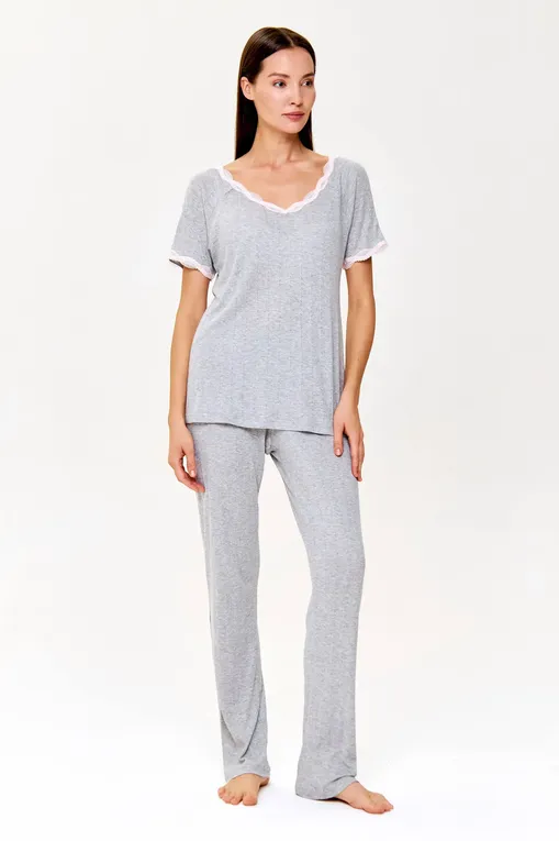 Пижамы Gianantonio A. Paladini S4EEP01 ENRICA 814 GRIGIO MEL/ROSA
