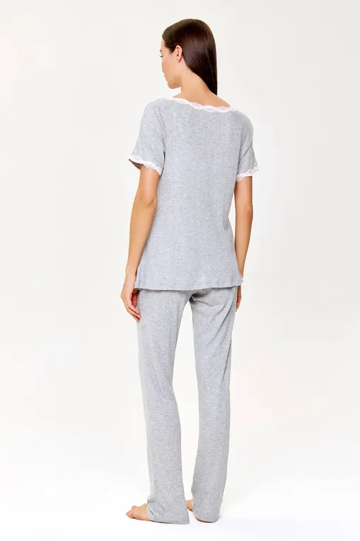Пижамы Gianantonio A. Paladini S4EEP01 ENRICA 814 GRIGIO MEL/ROSA