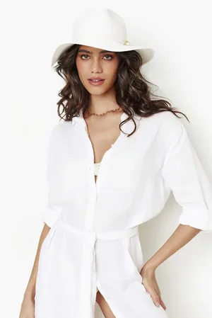 Melissa Odabash Fedora CR White/White Belt