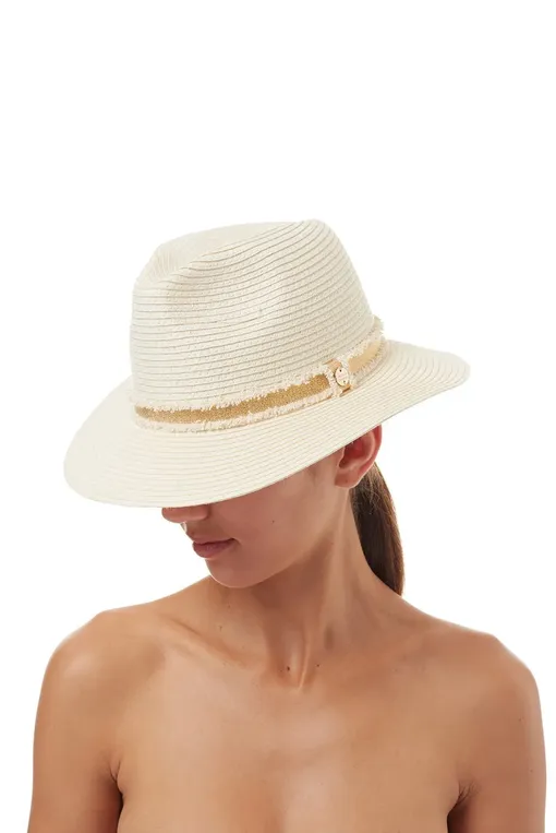 Пляжные аксессуары Melissa Odabash Fedora Cream/Gold