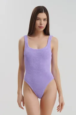 Hunza G SQUARE NECK SWIM LILAC