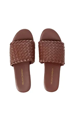 Melissa Odabash Woven Slider CR Dark Tan