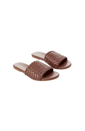Melissa Odabash Woven Slider CR Dark Tan