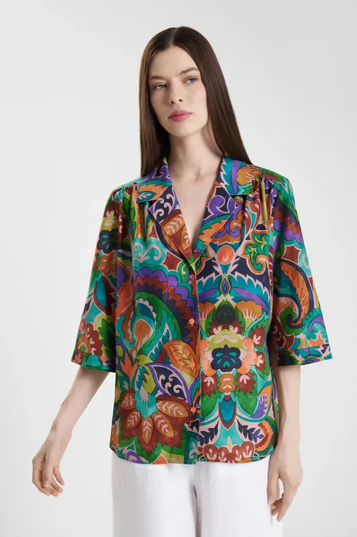 Блузки Marjolaine 3ATH5702 3143 IMP. VERT/JAUNE