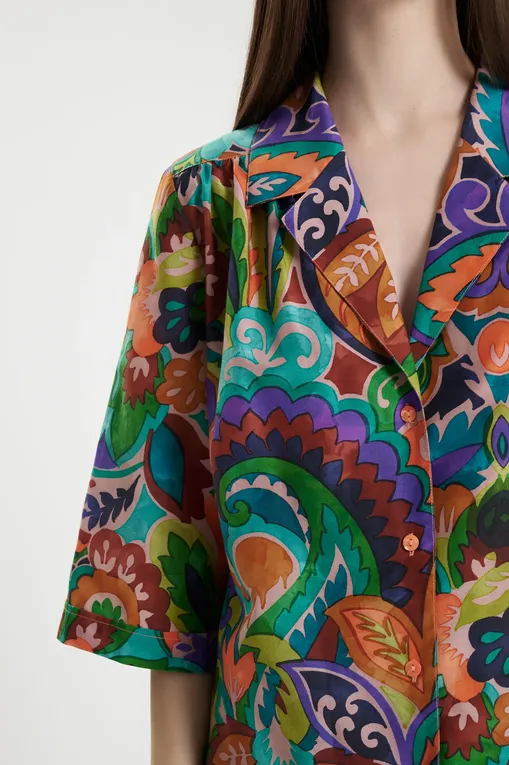 Блузки Marjolaine 3ATH5702 3143 IMP. VERT/JAUNE