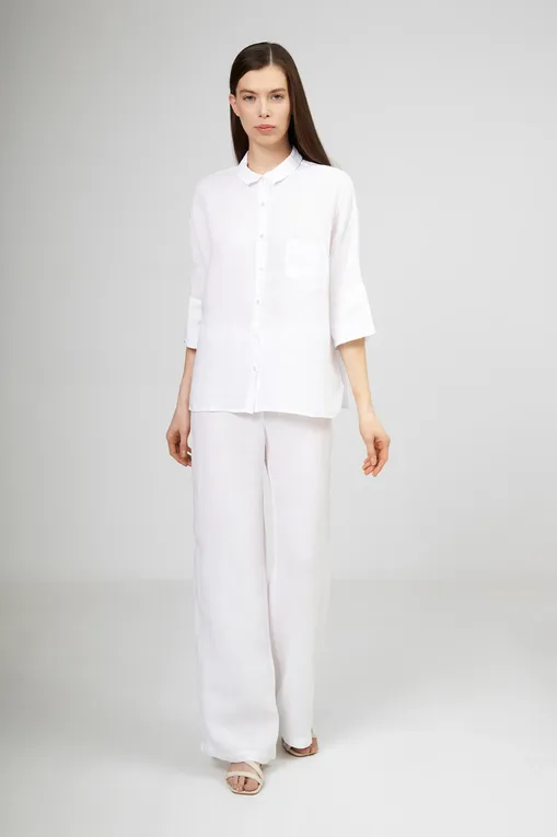 Блузки 120% Lino 32ALIW1286-000B317-0-00 000050 WHITE