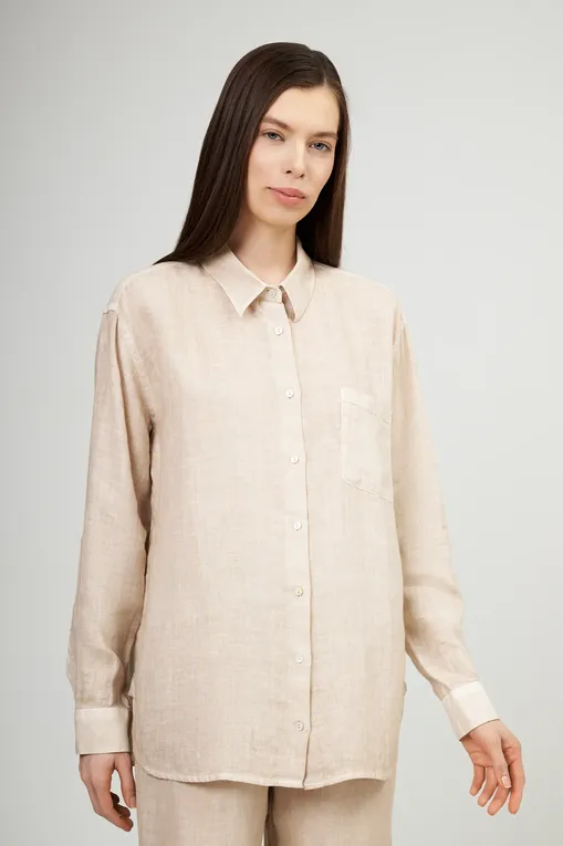 Блузки 120% Lino 32ALIW19GE-000B317-S-00 S00095 BEIGE SOFT FADE
