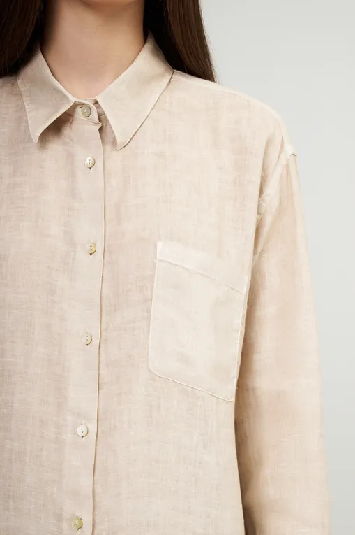 Блузки 120% Lino 32ALIW19GE-000B317-S-00 S00095 BEIGE SOFT FADE