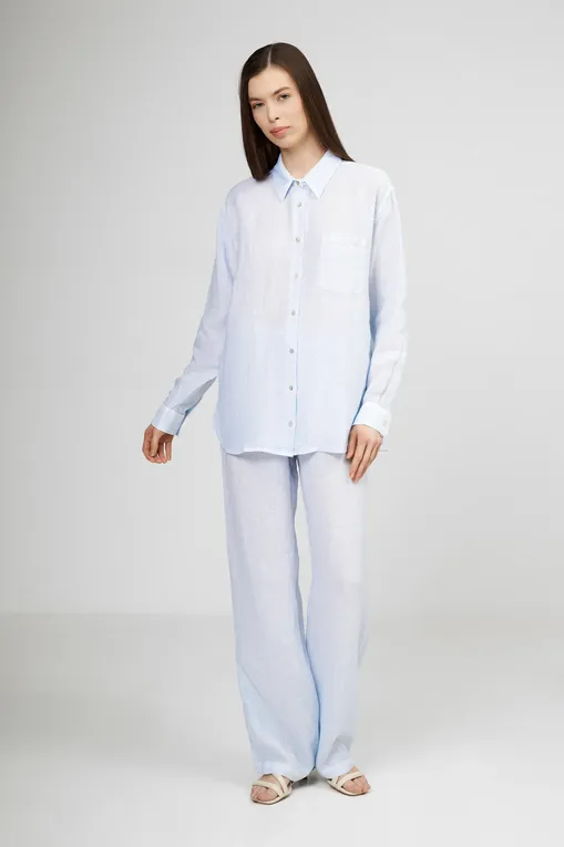 Блузки 120% Lino 32ALIW19GE-000B317-S-00 S00204 SKY SOFT FADE