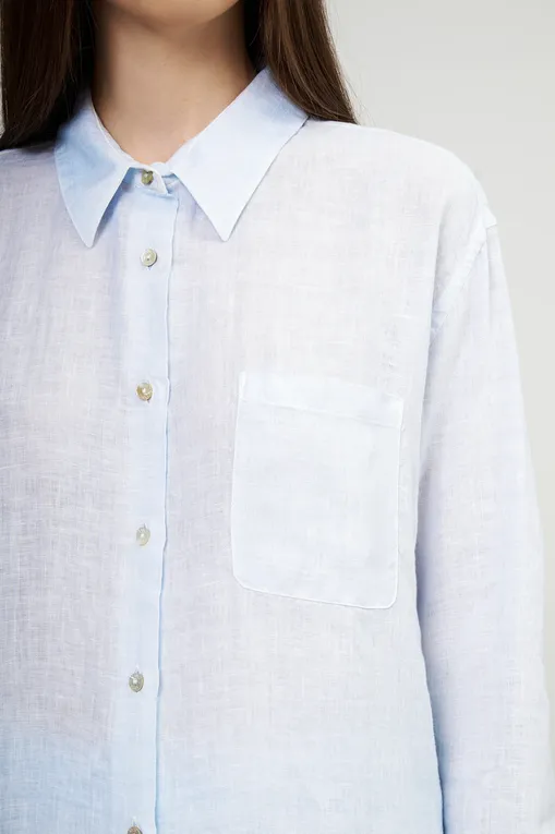 Блузки 120% Lino 32ALIW19GE-000B317-S-00 S00204 SKY SOFT FADE