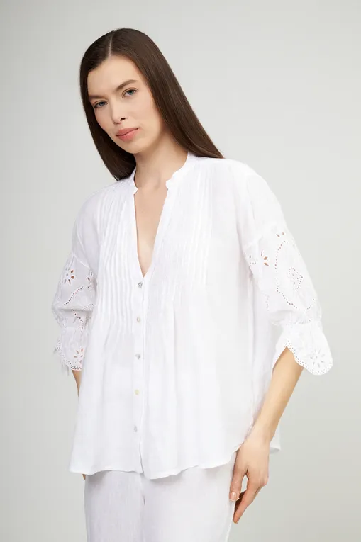Блузки 120% Lino 32ALIW1PJ3-000B317-0-00 000050 WHITE