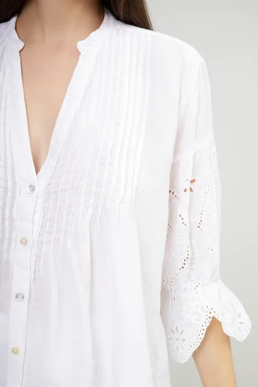 Блузки 120% Lino 32ALIW1PJ3-000B317-0-00 000050 WHITE