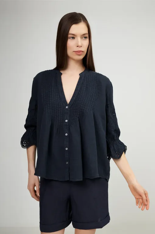 Блузки 120% Lino 32ALIW1PJ3-000B317-0-00 000028 NIGHT BLU